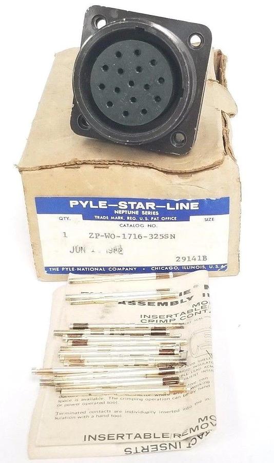 NIB PYLE-STAR-LINE ZP-WO-1716-325SN NEPTUNE SERIES SQUARE FLANGE RECEPTACLE