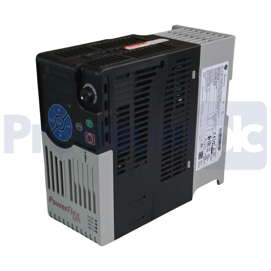 Used Surplus Allen Bradley 25B-D6P0N104 /A PowerFlex 525 AC Drive 3Ph 480V 3HP 7.001