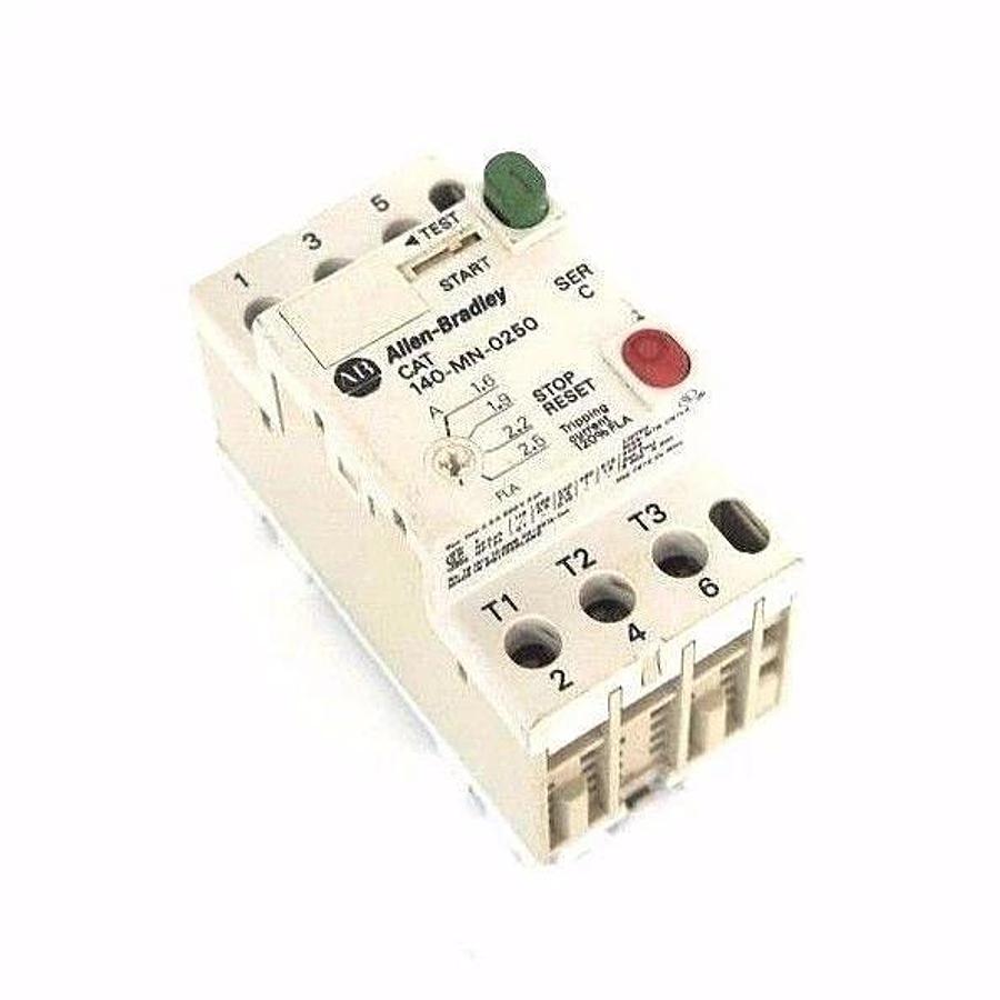 Used ALLEN BRADLEY 140-MN-0250 MOTOR STARTER PROTECTOR SER C, 1.6-2.5 AMP, 140MN0250