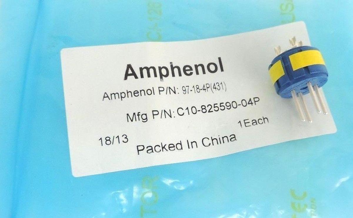 Used NEW AMPHENOL 97-18-4P CIRCULAR INSERT, PIN, 4WAY, SOLDER C10-825590-04P