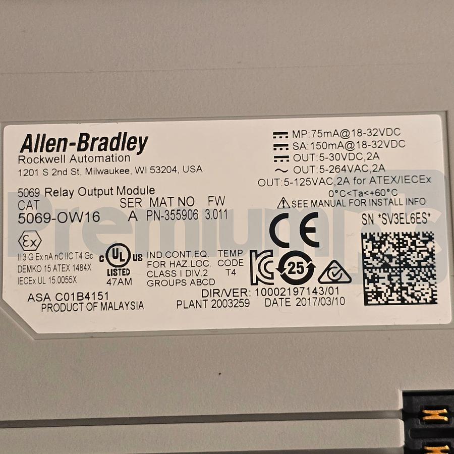 Used Allen Bradley 5069-OW16 /A Compact 5000 16-Ch Relay Output Module 5069OW16 NSNP