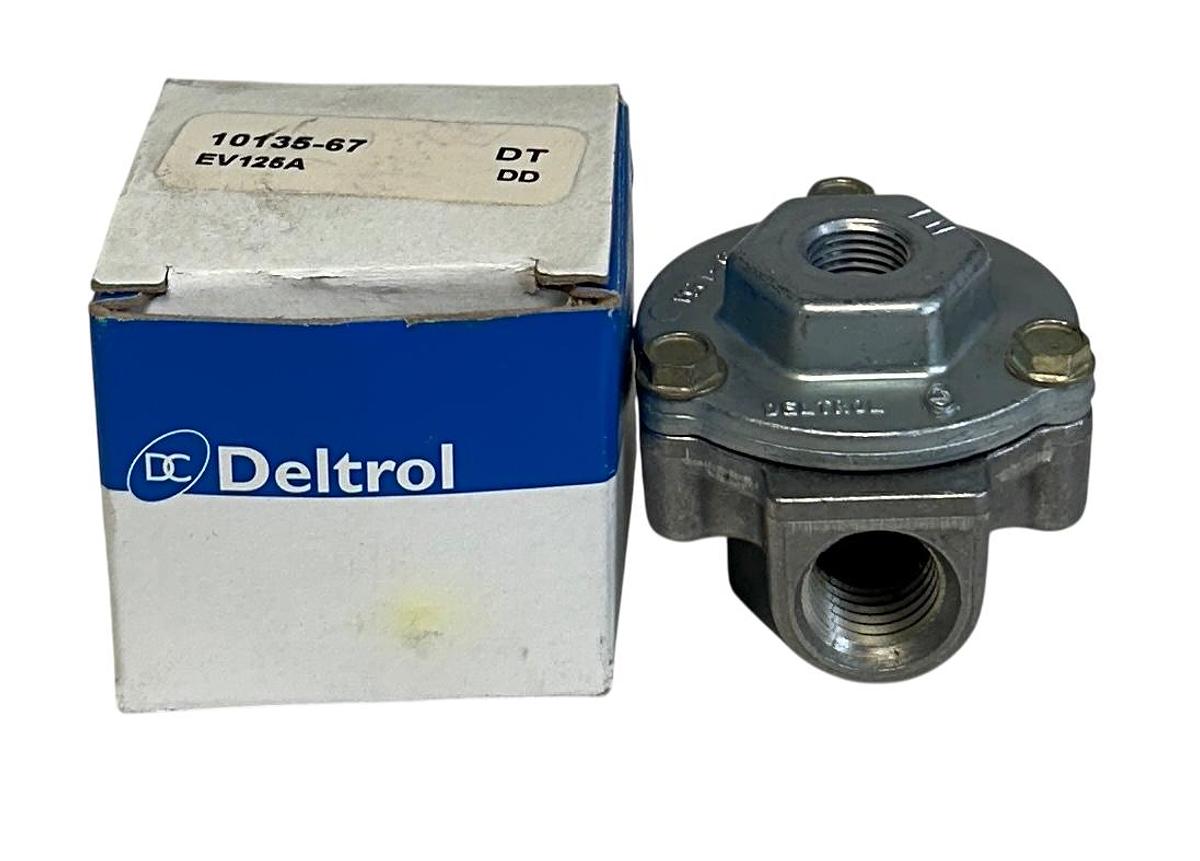 Used DELTROL 10135-67 / EV125A Pneu-Trol QUICK EXHAUST VALVE 1/4'' CYLINDER NSMP