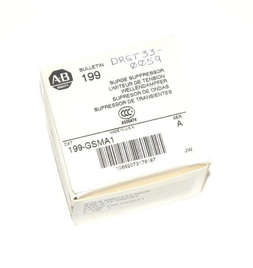 Used NEW ALLEN BRADLEY 199-GSMA1 SURGE SUPPRESSOR, SER A, 12-120 VAC, 199GSMA1