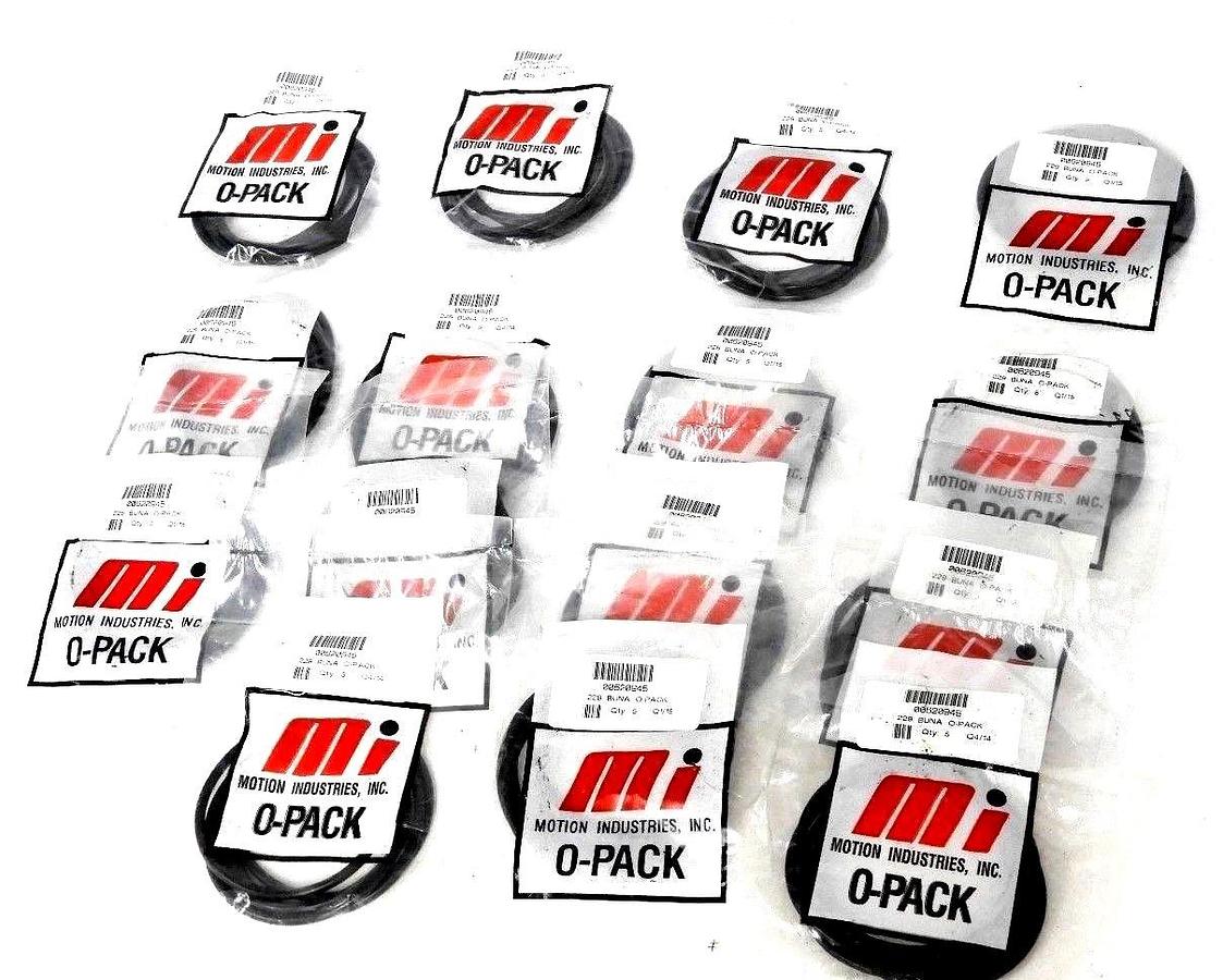 Used LOT OF 15 NEW MOTION INDUSTRIES INC. 229 BUNA O-PACKS QTY. 5