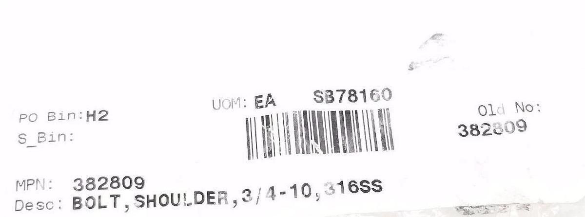 LOT OF 3 NEW GENERIC 382809 SHOULDER BOLTS 3/4-10, 316SS