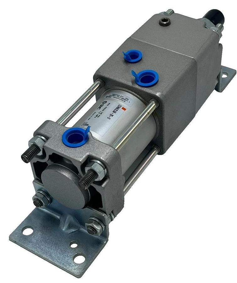 SMC CDNA2L50-25-D Power Lock Cylinder w/ CNA2-50D-D Power Lock Unit 50mm Bore