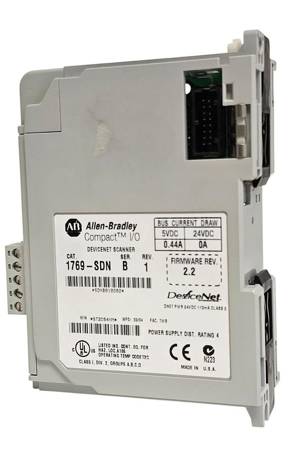 Used ALLEN BRADLEY 1769-SDN /B CompactLogix DeviceNet SCANNER MODULE REV. 1