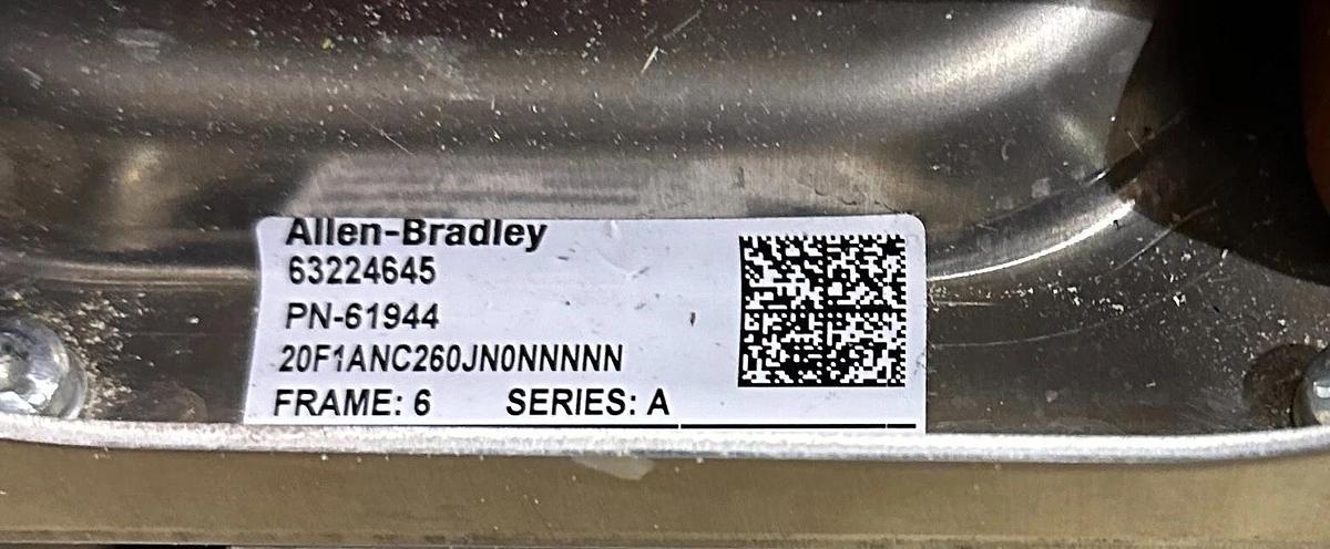 Used For Parts ALLEN BRADLEY 20F1ANC260JN0NNNNN /A PowerFlex 753 AC DRIVE 132kW/177HP