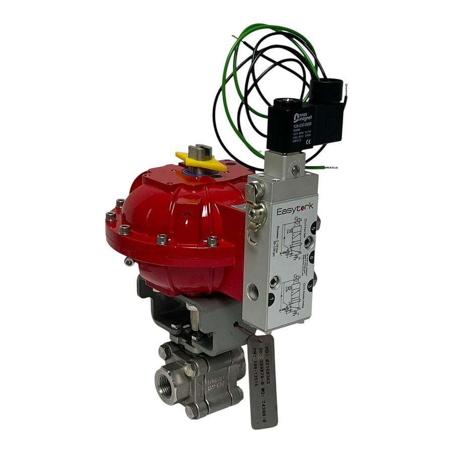 Flow-Tek 1/2" 2200 WOG Ball Valve Easytork Actuator Nass Magnet 110V Solenoid