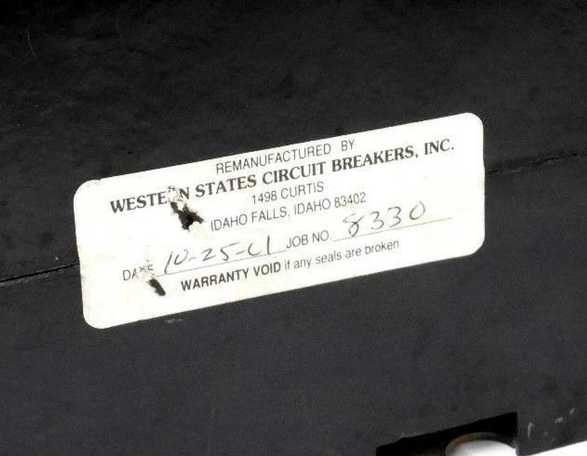 Refurbished REPAIRED SQUARE D 400AMP CIRCUIT BREAKER WITH MAGNETIC TRIP MISSING PART NUMBER