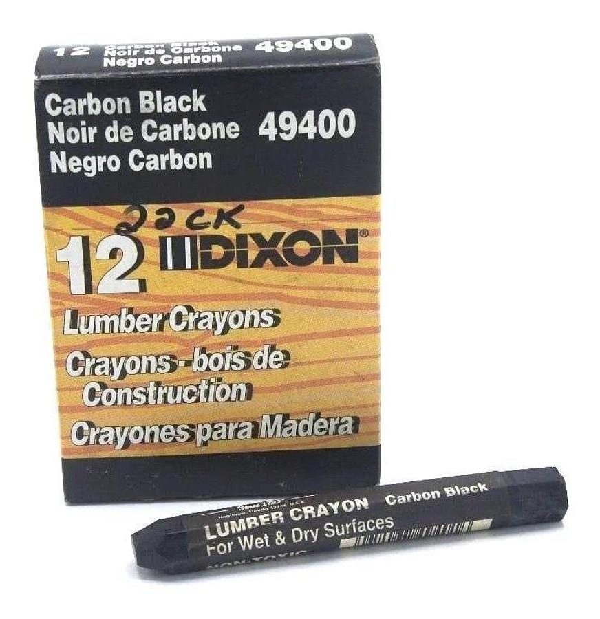 Used NIB DIXON 49400 CARBON BLACK LUMBER CRAYONS (PACK OF 12)