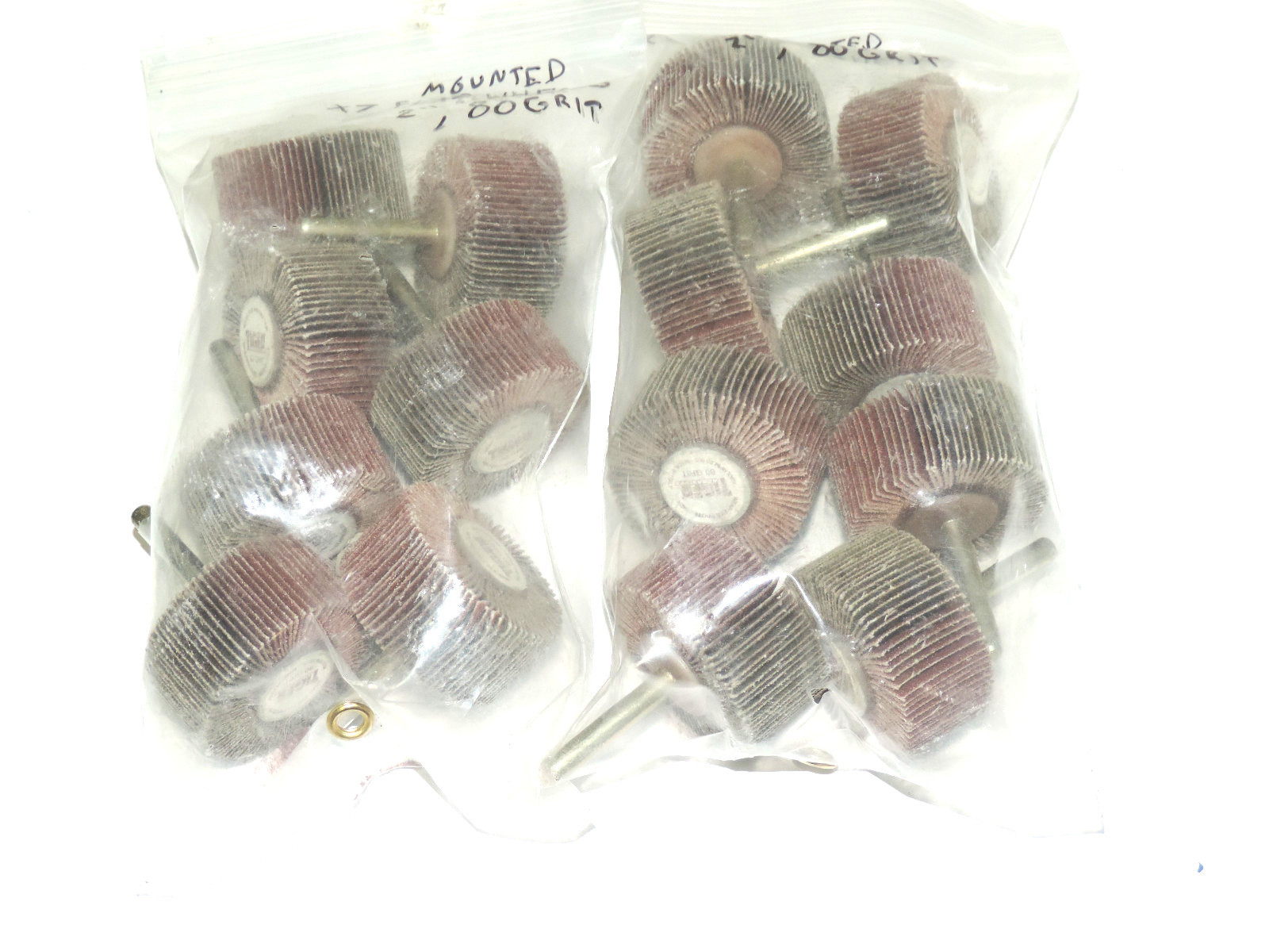 Used LOT OF 15 NEW TIGER 2" HEAD 80GRIT MOUNTED FLAP WHEELS