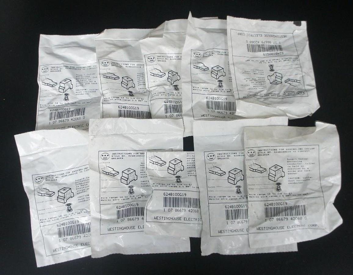 Used LOT OF 10 NEW CUTLER HAMMER 624B100G19 TERMINAL KITS (BAGS OF 3)
