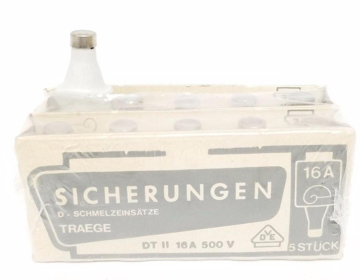Used LOT OF 10 NEW SICHERUNGER DT II 16A 500V FUSES