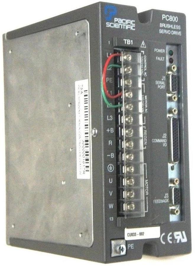 Used PACIFIC SCIENTIFIC PC800 MODEL: CU833-002 BRUSHLESS SERVO DRIVE CU833002