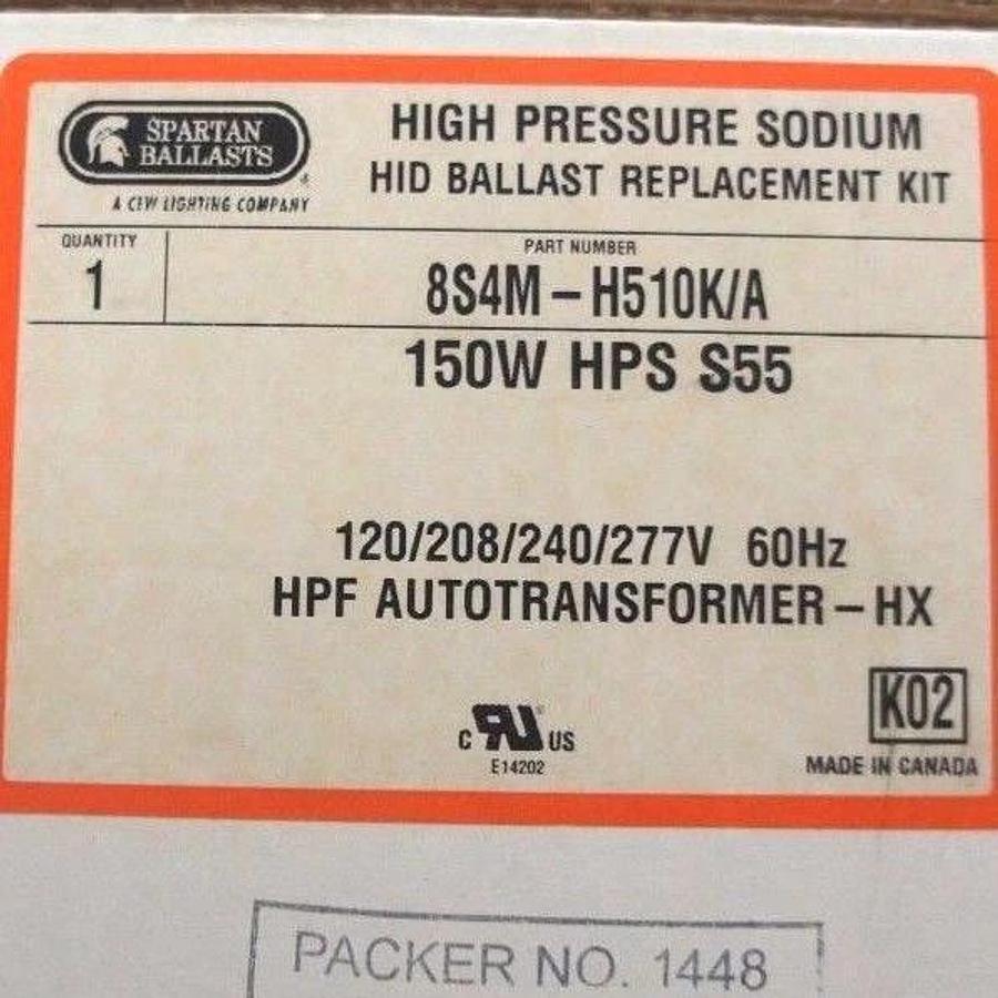 Used NIB SPARTAN RKS150/M BALLAST/LAMP KIT 120/208/240/277V BALLAST 150WATT