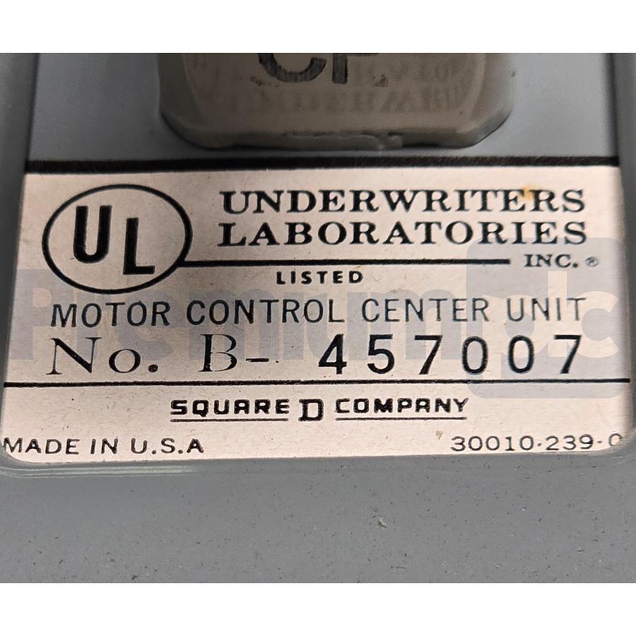 Used Square D 8998 Type NC403 NEMA Size 1 MCC Fusible Starter Bucket 480V 8998-NC403