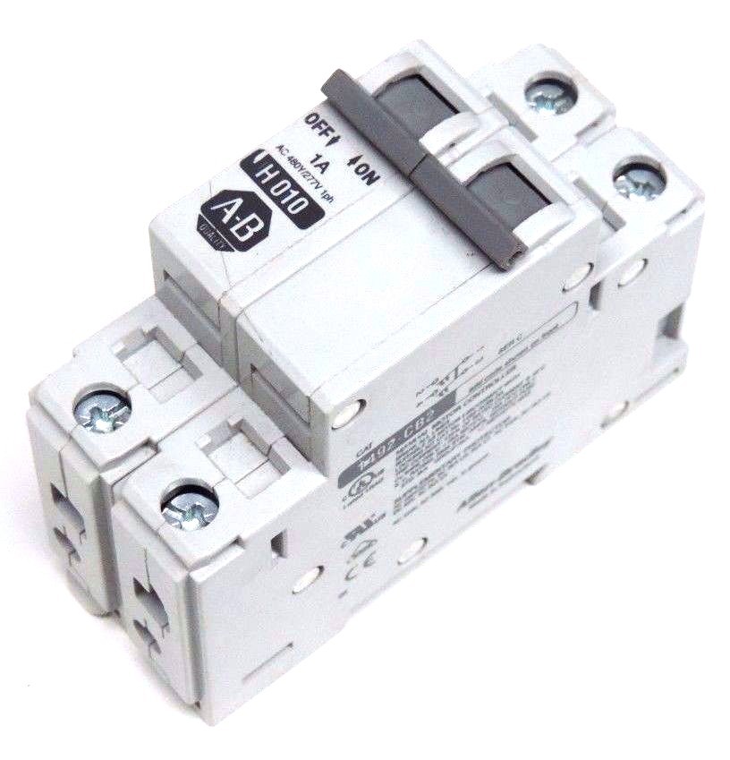 Used ALLEN BRADLEY 1492-CB2H010 CIRCUIT BREAKER SER C, 1A, 1492CB2