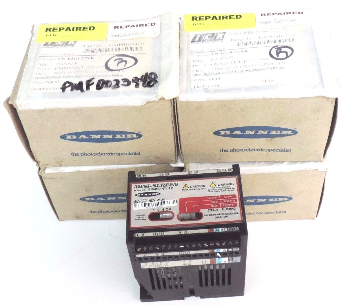 Used LOT OF 4 REPAIRED BANNER GMMSDINT-1L2 MINI-SCREEN CONTROLLERS GMMSDINT1L2