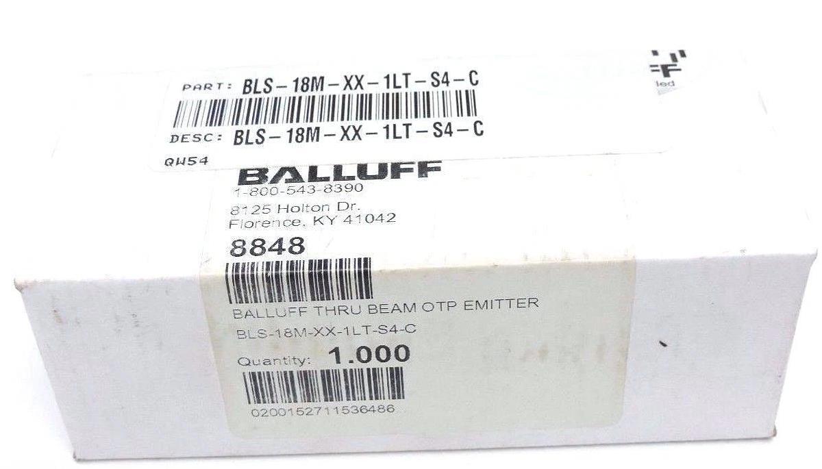 Used FACTORY SEALED BALLUFF BLS-18M-XX-1LT-S4-C THRU BEAM OTP EMITTER BLS18MXX1LTS4C