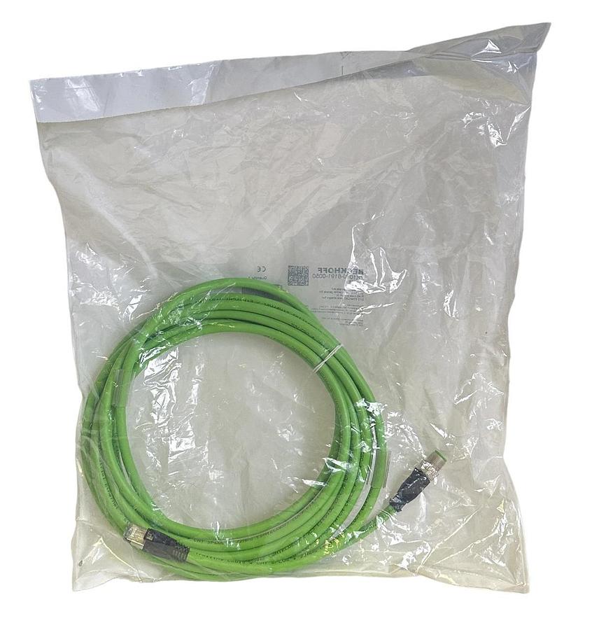 Used NEW BECKHOFF ZK1090-6191-0050 / ZK109061910050 RJ45 EtherCAT CABLE M12 5M 068858