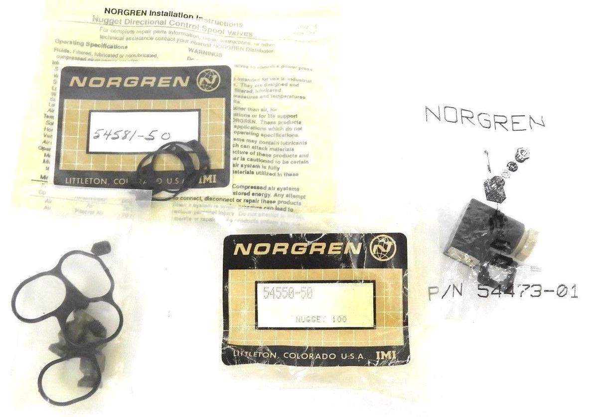 Used NIB NORGREN MK01GEA74AMPA G NUGGET 100 W/ 54550-50, 54473-01, 54581-50
