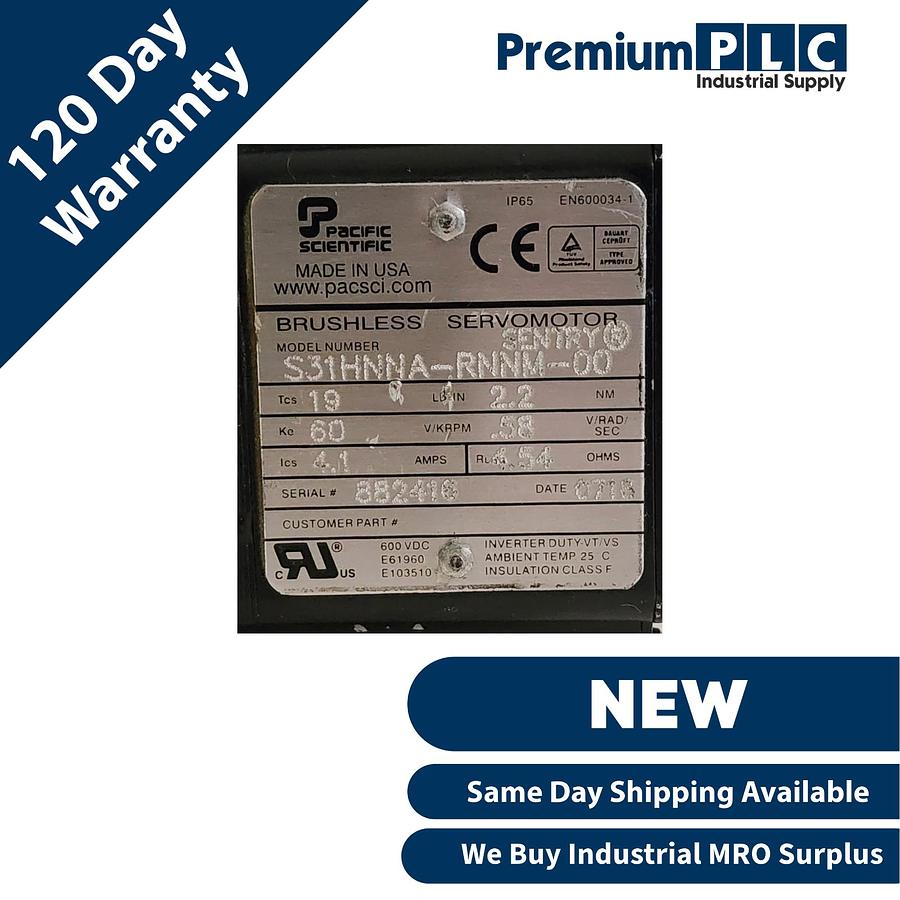 Used NEW PACIFIC SCIENTIFIC S31HNNA-RNNM-00 SENTRY BRUSHLESS SERVOMOTOR S31HNNARNNM00