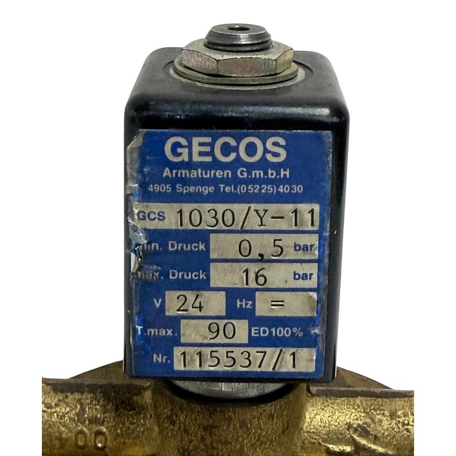 GECOS Armaturen 1030/Y-11 Brass Solenoid Valve 24VDC 16 Bar