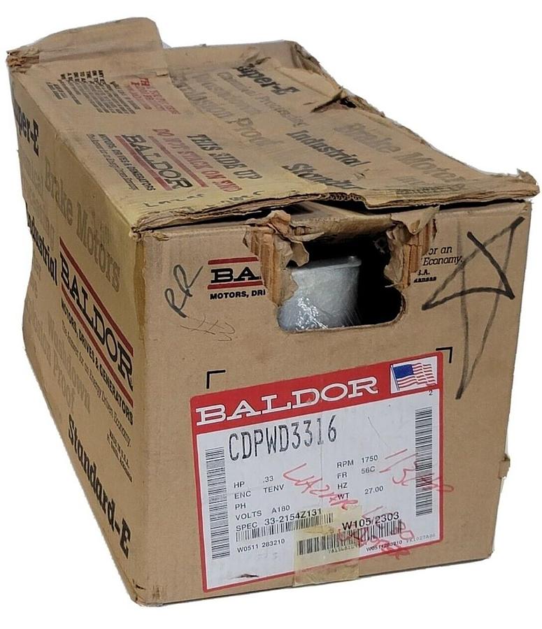 Used NEW ABB BALDOR CDPWD3316 1/3HP ELECTRIC MOTOR 1750RPM 33-2154Z131 TENV