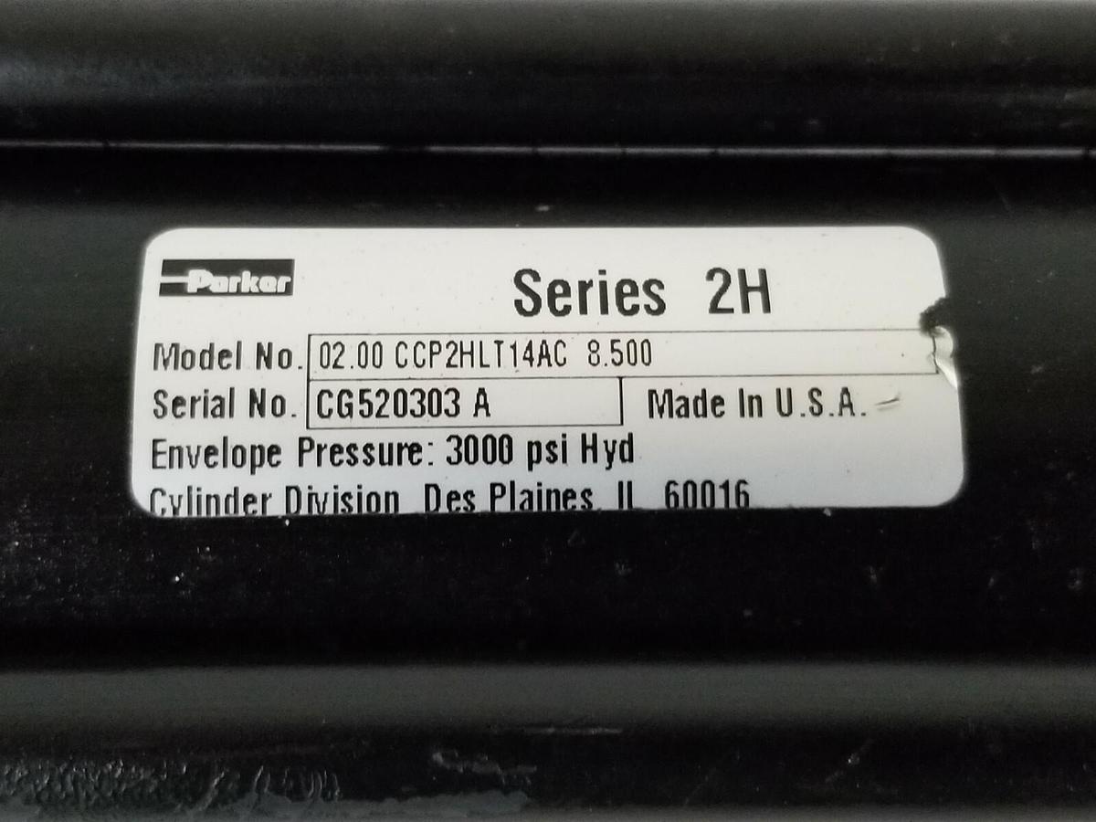 Used PARKER MODEL: 02.00 CC-P2HLT14AC 8.500 CYLINDER 3000PSI