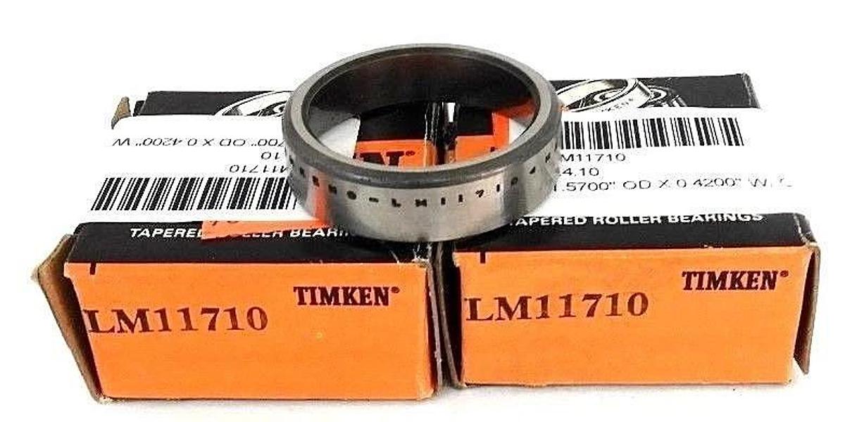 Used LOT OF 2 NIB TIMKEN LM11710 BALL BEARING CUPS 1.5700'' OD X 0.4200'' W