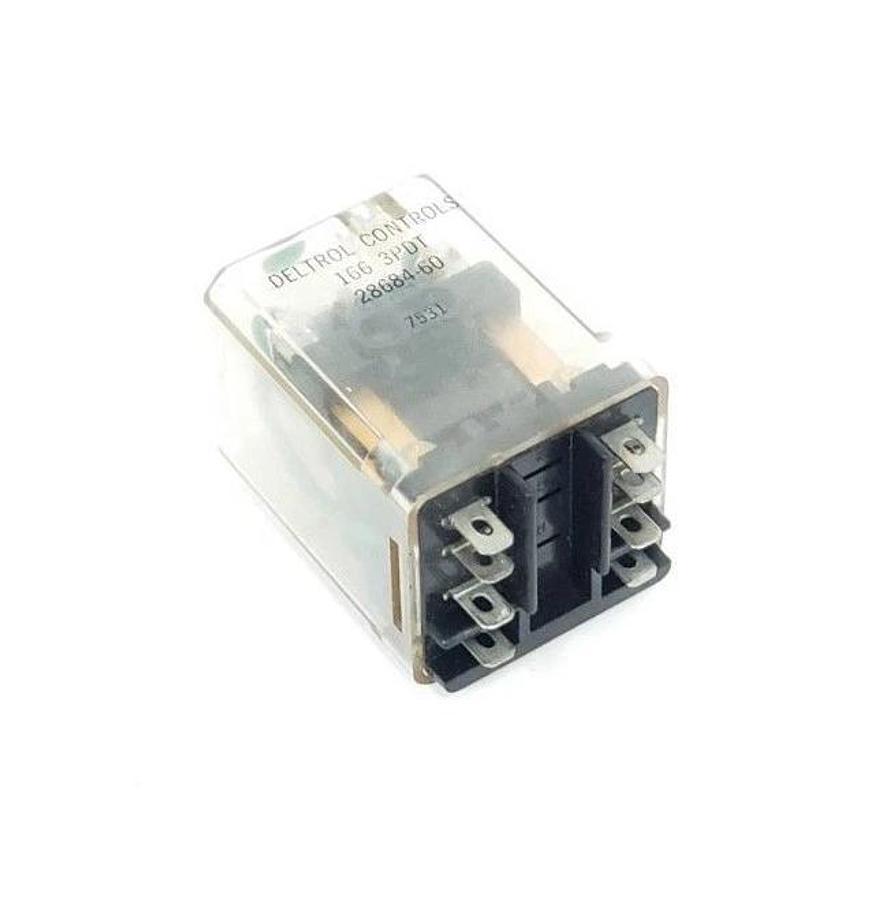 Used DELTROL CONTROLS 166-3PDT RELAY 28684-60, A-32334-2, 240VAC COIL, 10A, 1663PDT