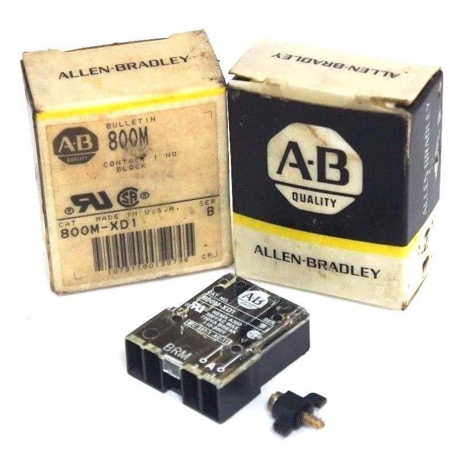 Used LOT OF 2 NIB ALLEN BRADLEY 800M-XD1 CONTACT BLOCKS 800MXD1, SER. B