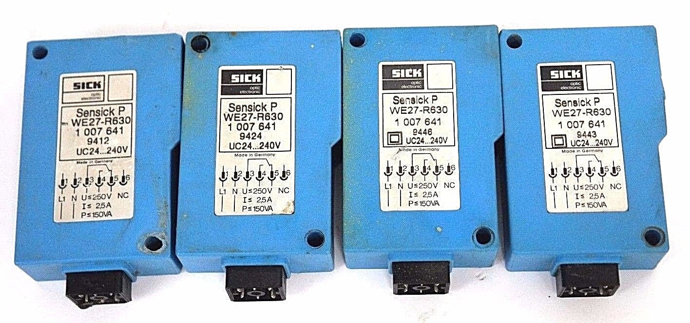 Used LOT OF 4, SICK OPTIC SENSICK P WE27-R630 PHOTOELECTRIC INDICATOR, WE27R630