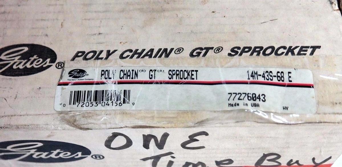 Used NIB GATES 14M-43S-68 E POLY CHAIN GT SPROCKET 14M43S68E 77276043
