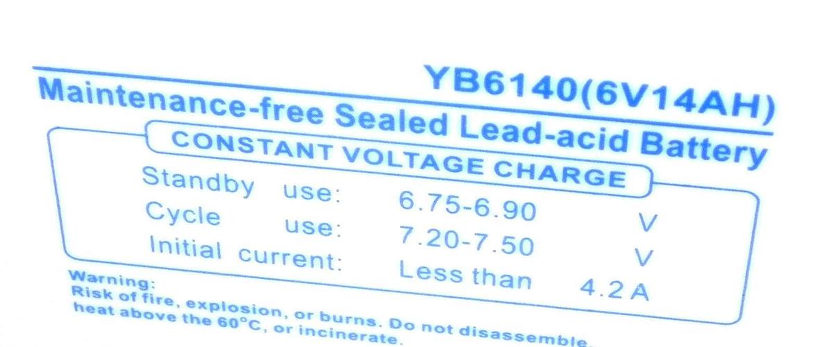 Used LOT OF 4 SEALED LEAD-ACID BATTERIES YB6140(6V14AH)