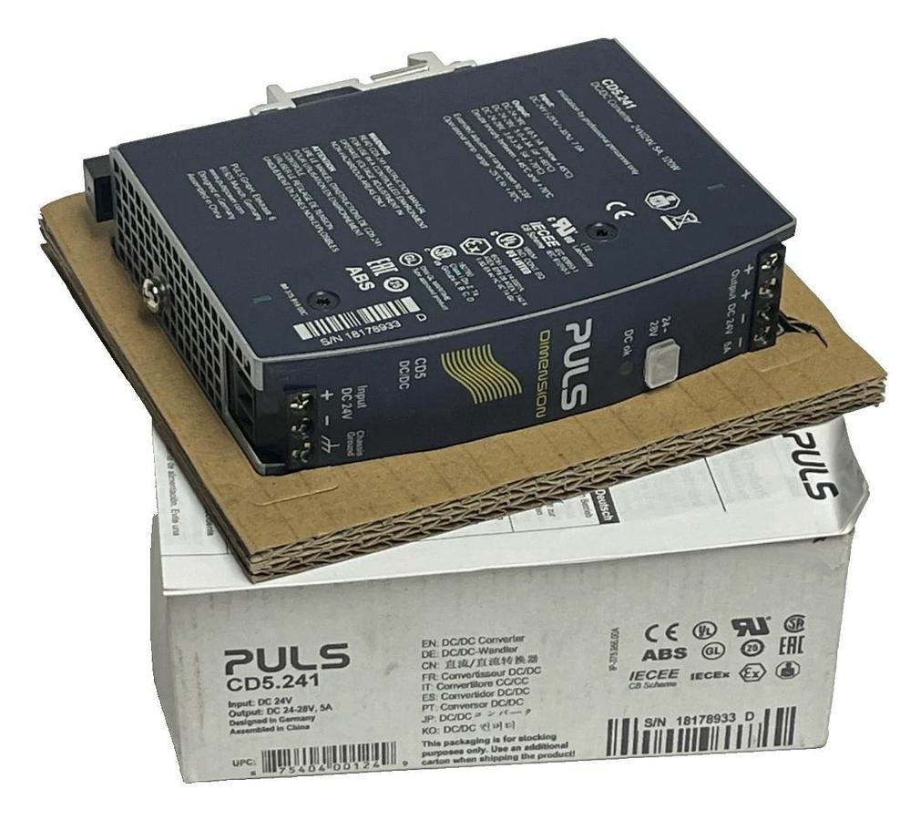 NEW PULS CD5.241 DC/DC Converter | 24V 5A 120W DIMENSION CD-Series DIN Rail