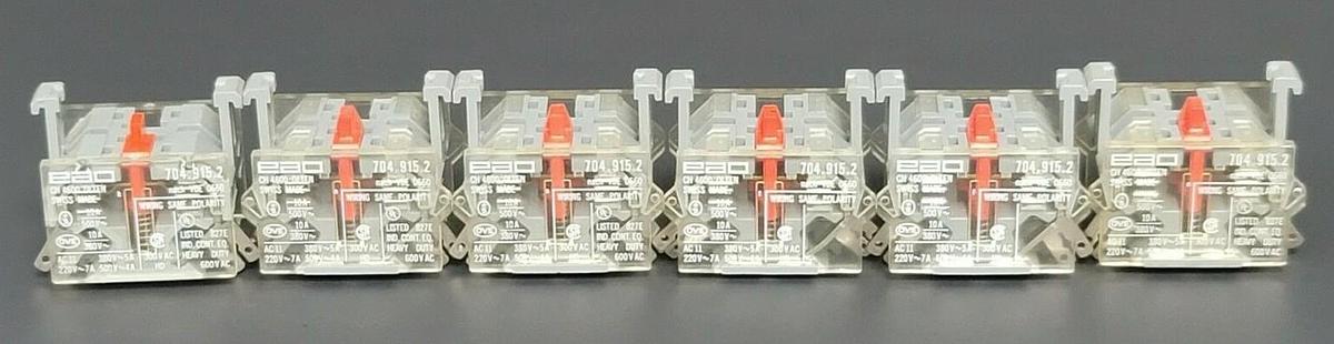 Used LOT OF 6 EAO 704.915.2 SWITCHING ELEMENTS 1NC 10A