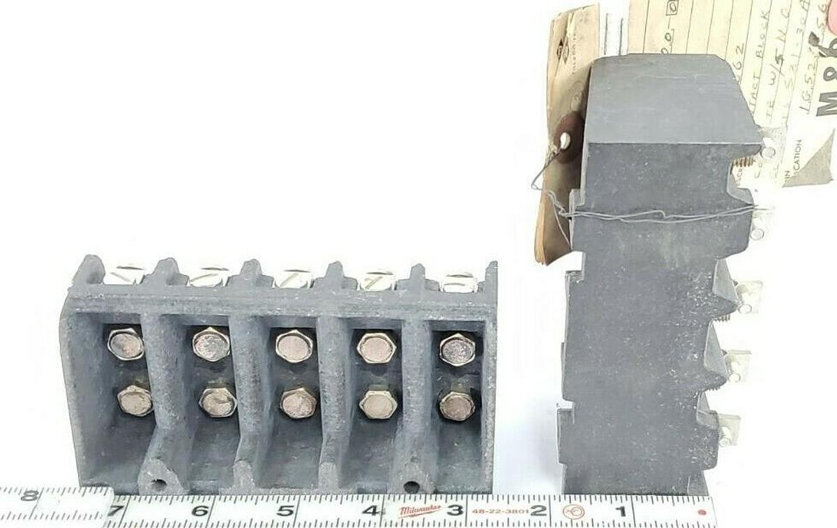 Used LOT OF 2 ALLEN-BRADLEY X-49662 CONTACT BLOCKS, SIZE 1, 5NO, X49662