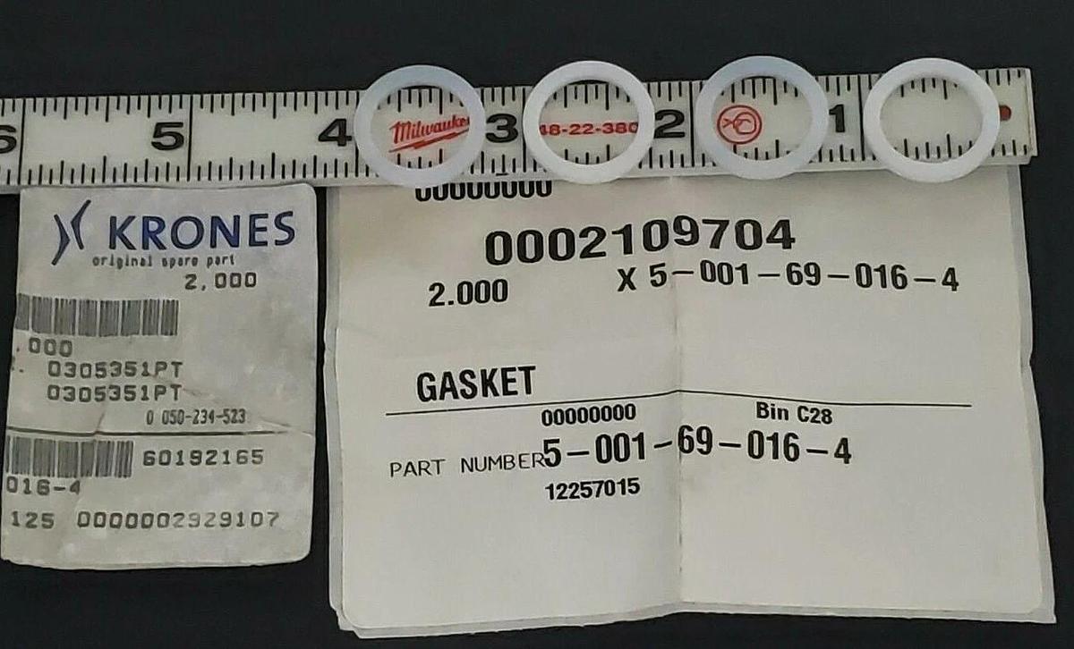 LOT OF 4 NEW KRONES 5-001-69-016-4 GASKETS 5001690164, 0002109704