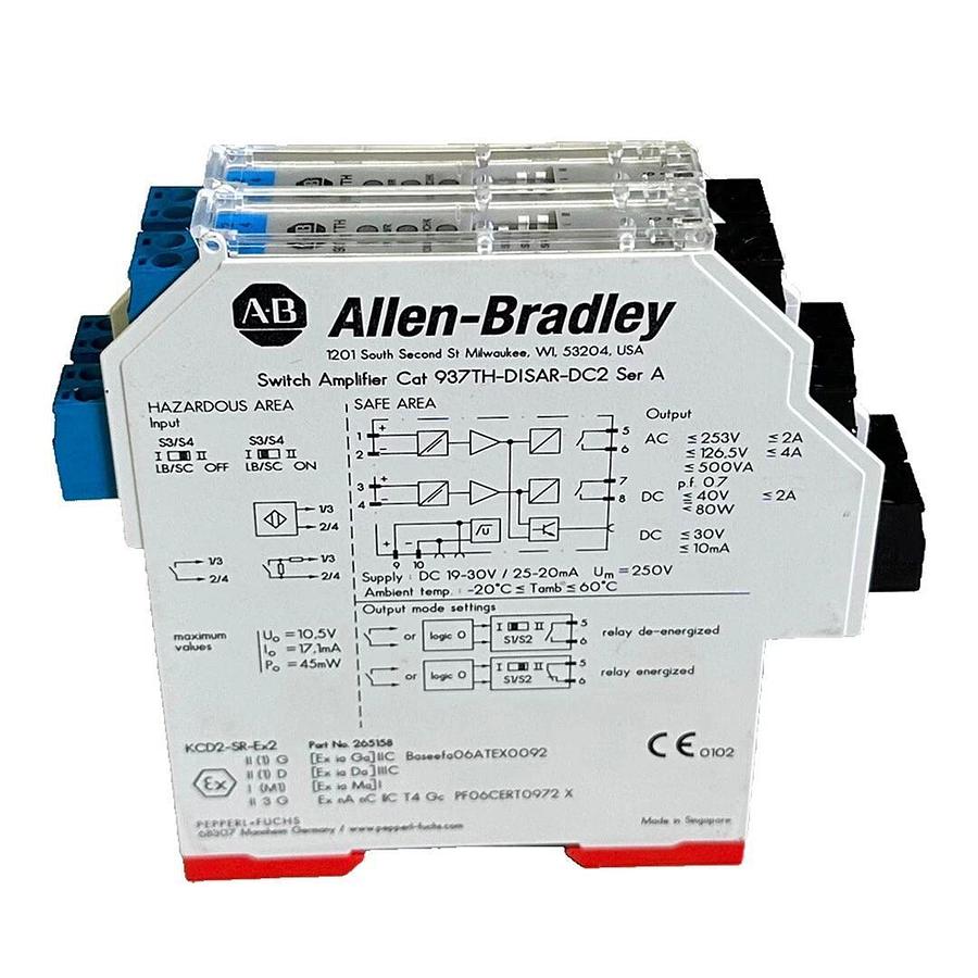 Used 2 ALLEN BRADLEY 937TH-DISAR-DC2 /A INTRINSIC SWITCH AMPLIFIERS 24Vdc 2-CHNL