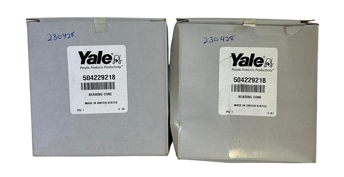 Used 2 NEW YALE 504229218 / YT504229218 OEM BEARING CONES FOR FORKLIFT