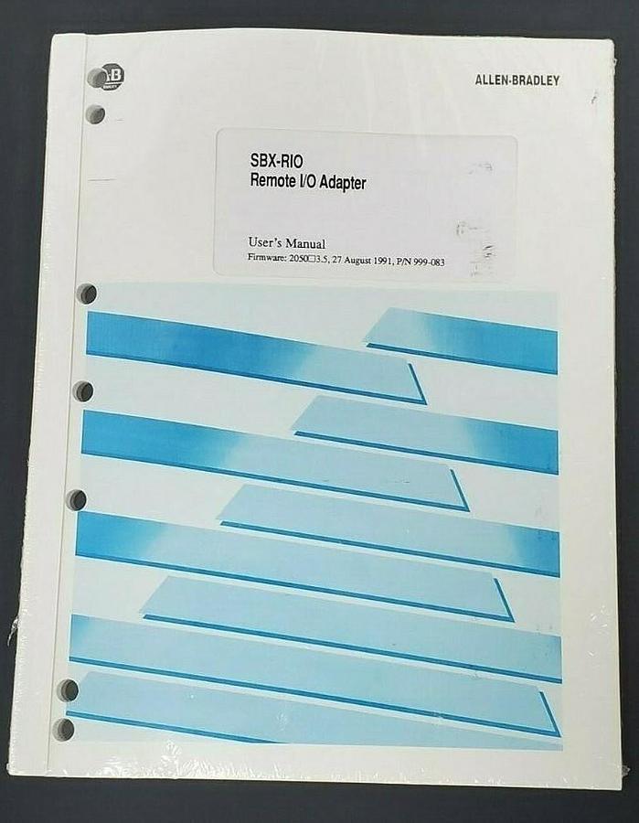 Used NEW ALLEN BRADLEY SBX-RIO REMOT I/O ADAPTER USER'S MANUAL P/N: 999-083
