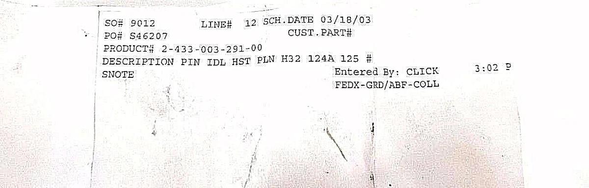 LOT OF 6 NEW 2-433-003-291-00 PIN IDL HST PLN H32 124A 125
