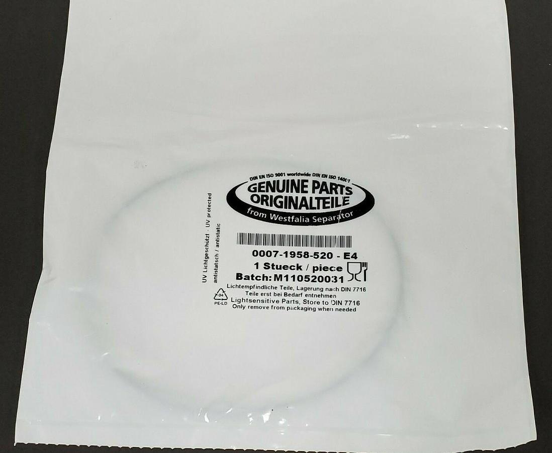 Used NEW WESTFALIA SEPARATOR 0007-1958-520-E4 O-RING