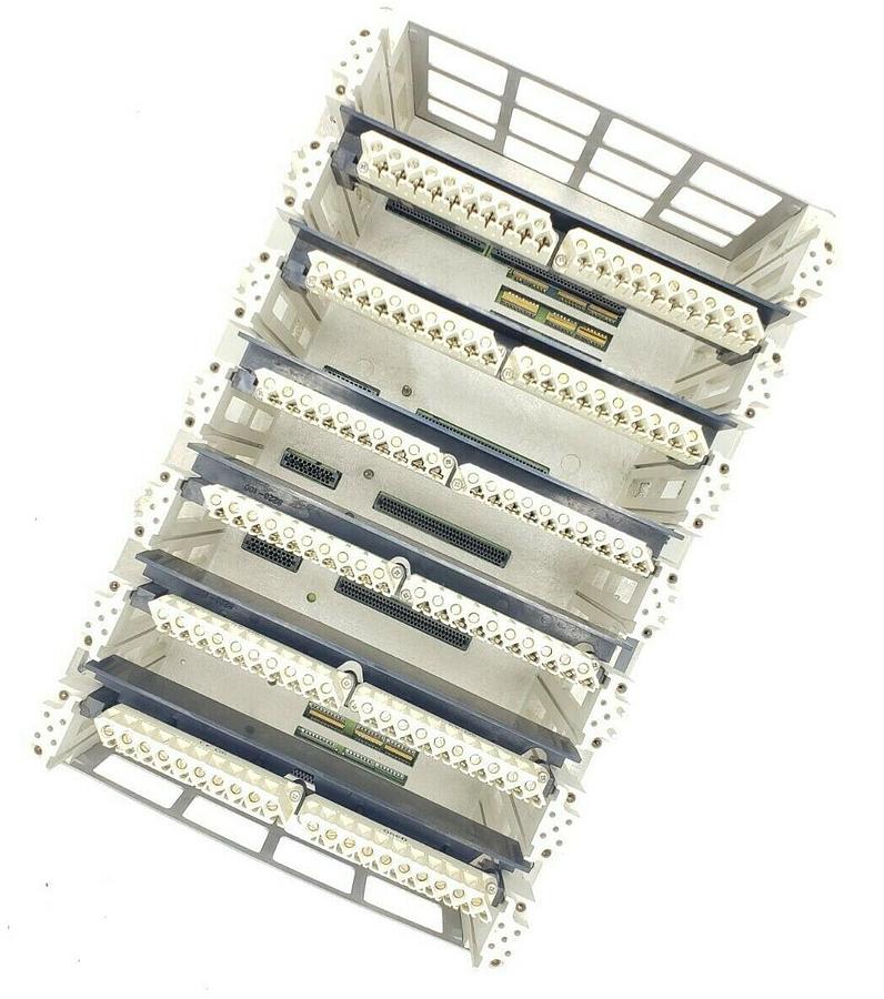 Used MODICON AS-9534-002 984 SERIES 7-SLOT CHASSIS RACK AS-H819-209 W/ WIRING ARMS
