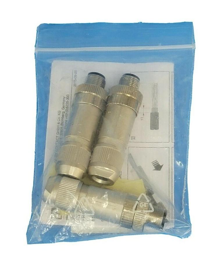 LOT OF 3 NEW PHOENIX CONTACT SACC-M12MSD-4Q SH BUS SYSTEM CONNECTORS 1543223
