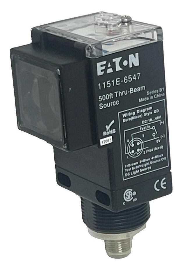 EATON 1151E-6547 Ser. B1 Thru-Beam Source Emitter 500ft Range 10-30VDC M12 QD