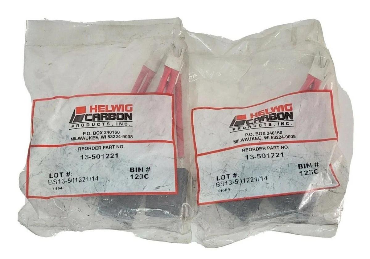 Used LOT OF 8 NEW HELWIG CARBON 13-501221 CARBON BRUSHES 0.5 X 1.25 X 1.562IN. GRADE