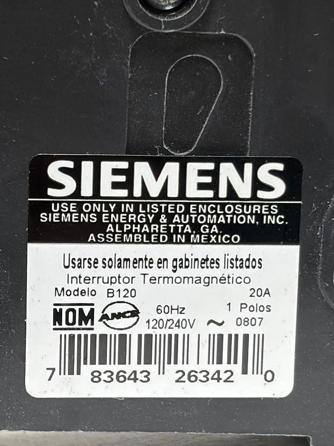 Used Lot of 15 Siemens B120 Circuit Breakers 1 Pole 20A Type BL Bolt-On Original Box
